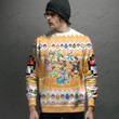 Eevee Evolution Custom Name Christmas Ugly Imitation Knitted Sweatshirt