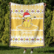 Pikachu Christmas Custom Name Woven Blanket