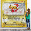 Christmas Pikachu Custom Name Gift Quilt