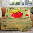 Anime Pikachu I Choose You Gold Card Custom Soft Blanket