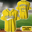 Pikachu Custom Name Baseball Jersey