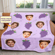 Personalized Face and Grape Custom Soft Blanket