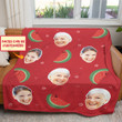 Personalized Mom and Daughter/Son Faces With Fruit Custom Soft Blanket