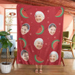 Personalized Mom and Daughter/Son Faces With Fruit Custom Soft Blanket
