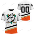 Hockey Anaheim Mighty Psyducks Color Custom T-shirt Apparel