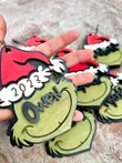 Grinch ornament- stocking tag, 3d laser cut