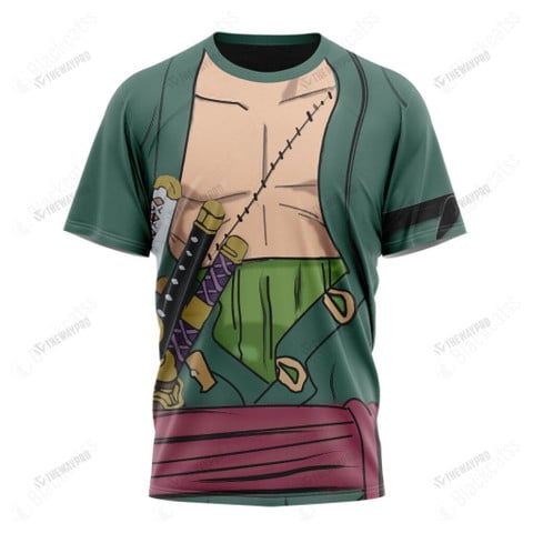 Anime T-Shirt ONE PIECE Roronoa Zoro Trafalgar Law Cosplay Short