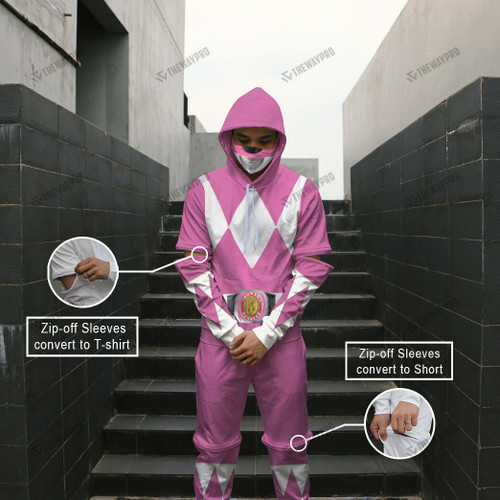 [BUY 1 SET GET 1 MASK FREE + FREESHIPPING] Mighty Morphin Pink Power Ranger Custom Convertible Set