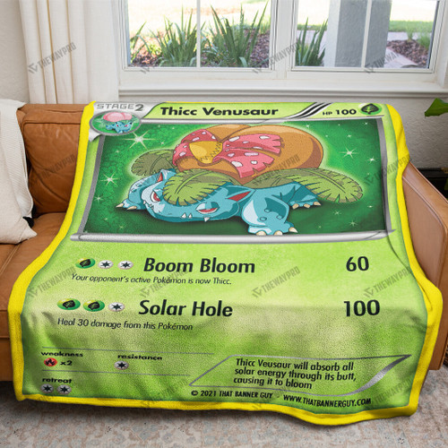 Anime Thicc Venusaur Custom Soft Blanket