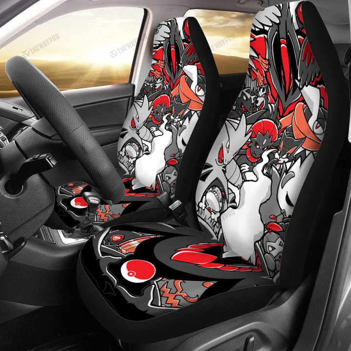 Anime Pkm Dark Seamless Pattern Custom Thickened Back Car Seat U / White