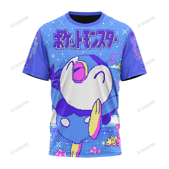 Anime Pkm Piplup Pixel Custom T-Shirt Apparel / S Bt24032219