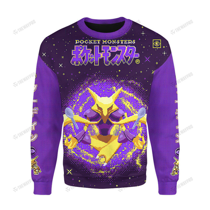 Anime Pkm Alakazam Pixel Custom Sweatshirt Apparel / S Bt24032220