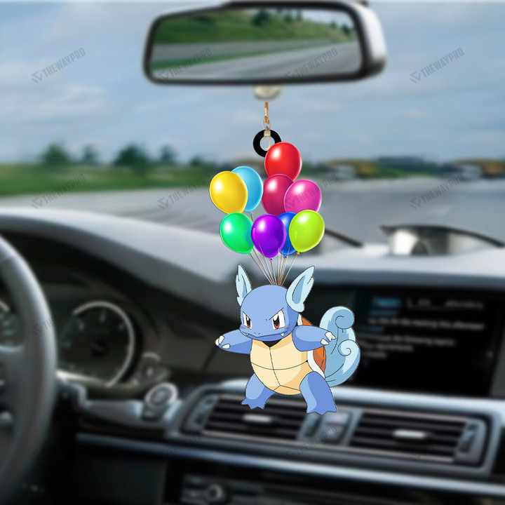 Anime Pkm Balloon Squirtle 2 Custom Car Hanging Ornament / 1 Piece