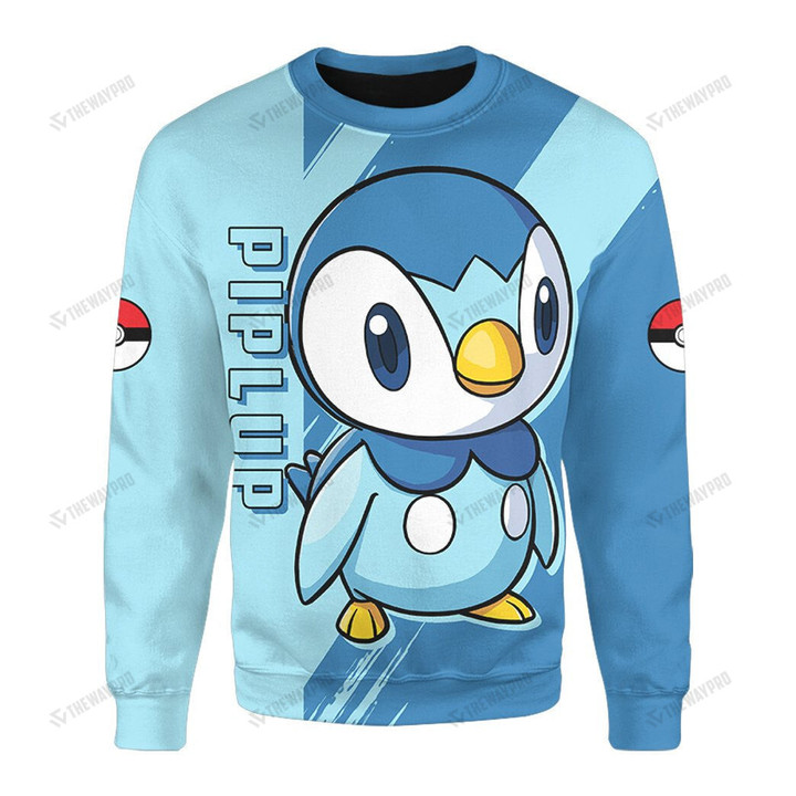 Anime Pkm Piplup Custom Sweatshirt Apparel / S