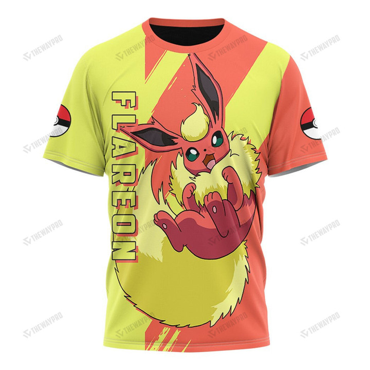 Anime Pkm Flareon Custom T-Shirt Apparel / S