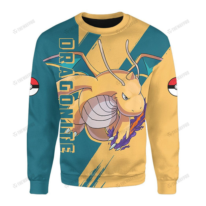 Anime Pkm Dragonite Custom Hoodie Apparel Sweatshirt / S