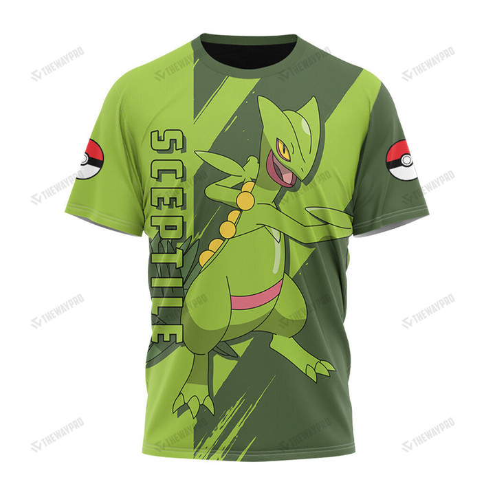Anime Pkm Sceptile Custom T-Shirt Apparel / S