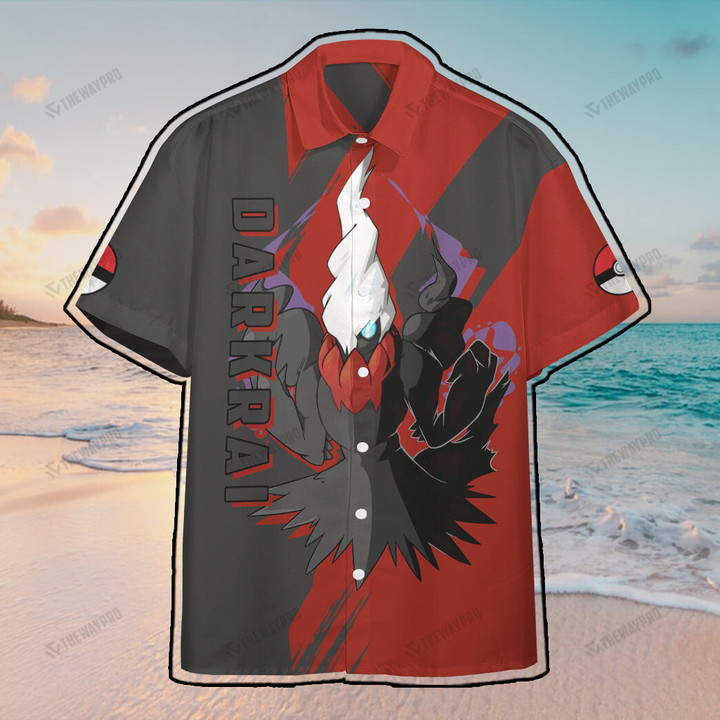 Anime Pkm Darkrai Custom Hawaii Button Shirt / S