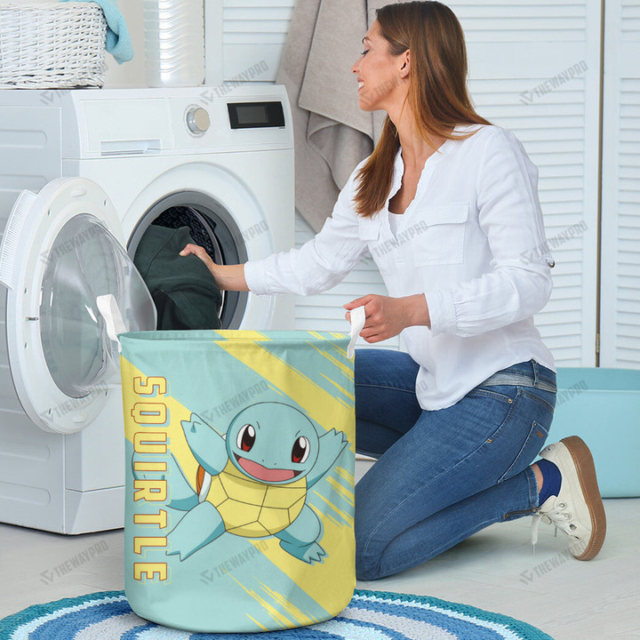 Anime Pkm Squirtle Custom Laundry Basket S