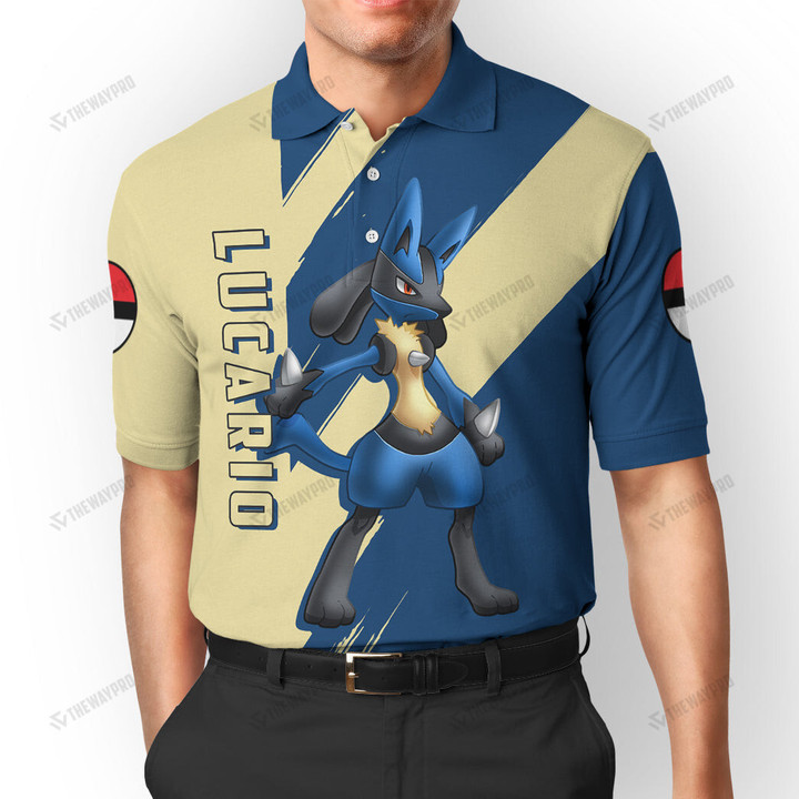 Anime Pkm Lucario Custom Polo Shirt / S