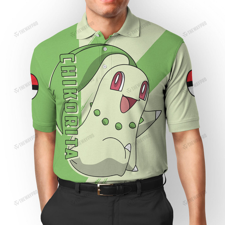 Anime Pkm Chikorita Custom Polo Shirt / S