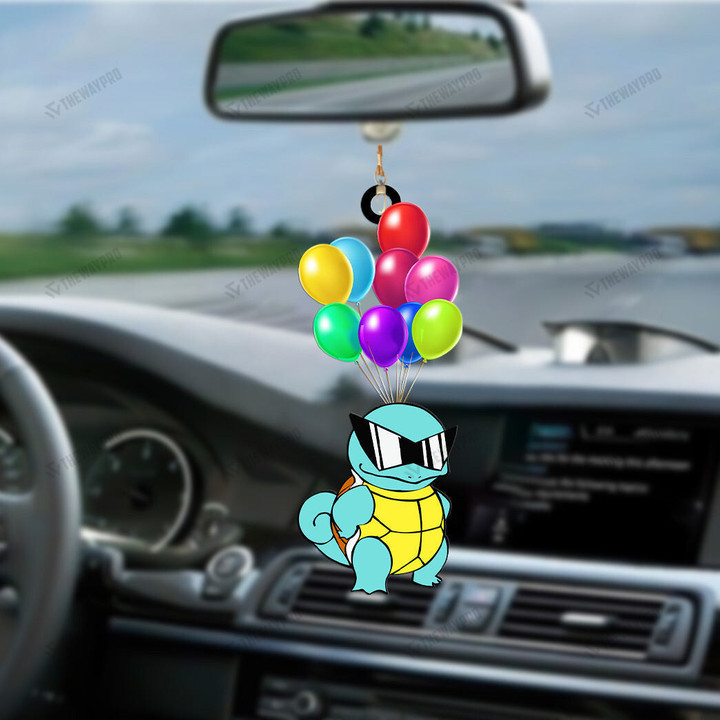 Anime Pkm Balloon Cool Squirtle Custom Car Hanging Ornament / 1 Piece