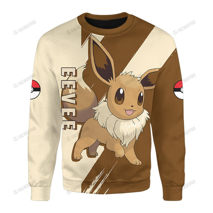 Anime Pkm Eevee Custom Hoodie Apparel Sweatshirt / S