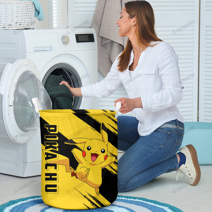 Anime Pkm Pikachu Custom Laundry Basket S