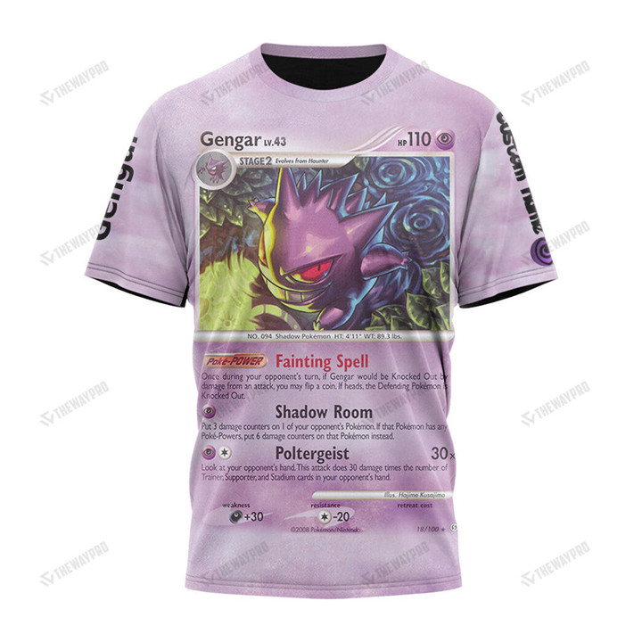 Anime Pkm Gengar Stormfront Custom Name T-Shirt / S Bl2103222