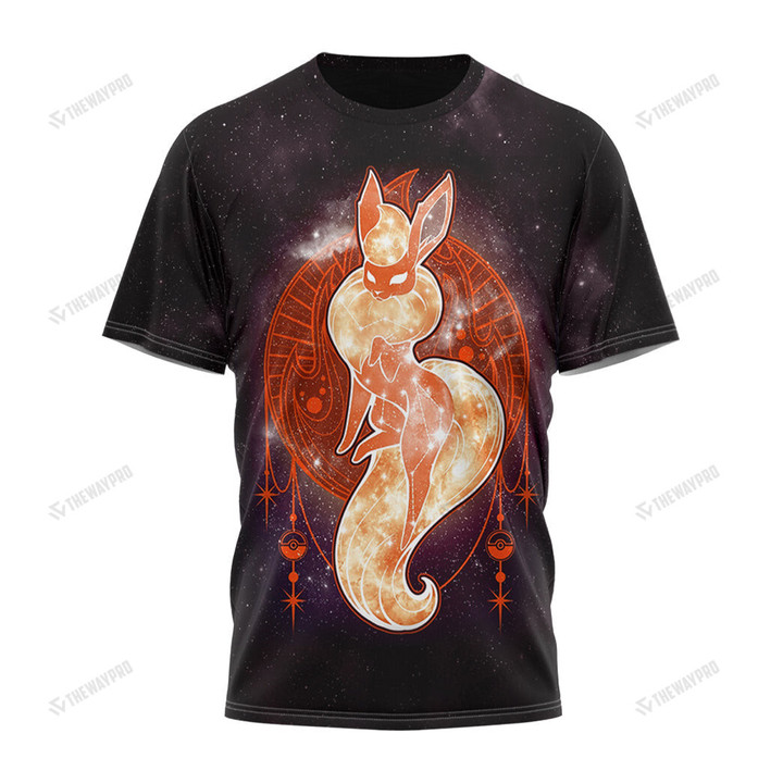 Anime Pkm Flareon Starry Custom T-Shirt / S Bl0203221