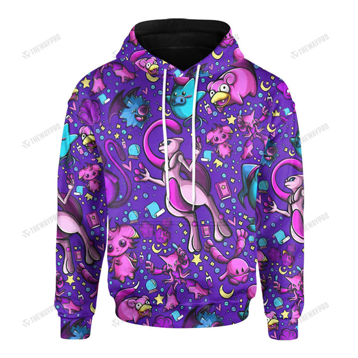 Anime Pkm Psychic Version 2 Featuring Mewtwo Hoodie / S Bl1903222