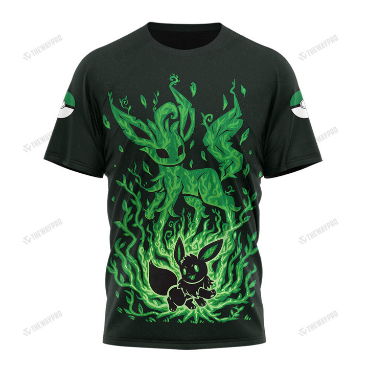 Anime Pkm Evolve Leafeon Custom T-Shirt Apparel / S Bo14032262