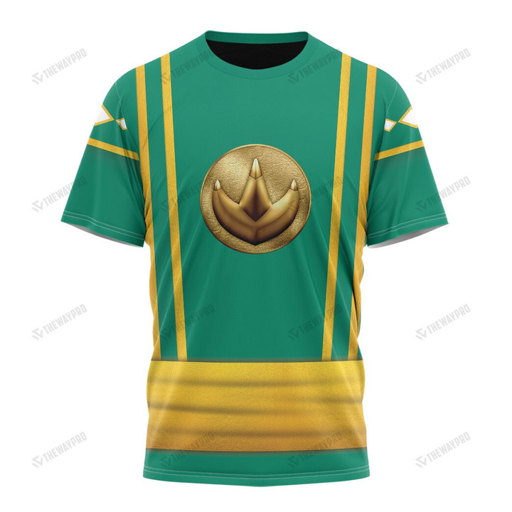 Mighty Morphin Power Ranger Ninja Rangers Green Dragon Custom T-Shirt