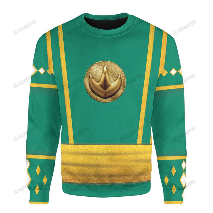 Mighty Morphin Power Ranger Ninja Rangers Green Dragon Custom Sweatshirt