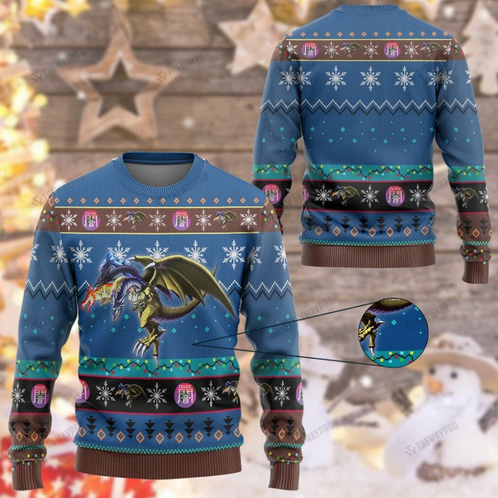 Anime YGO Five Headed Dragon Custom Imitation Knitted Sweatshirt