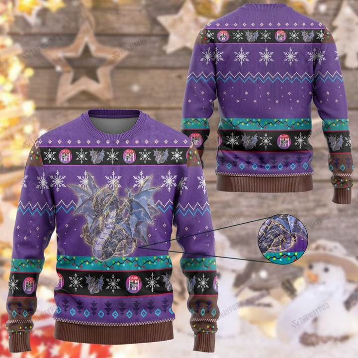 Anime YGO Thunder Dragon Colossus Custom Imitation Knitted Sweatshirt