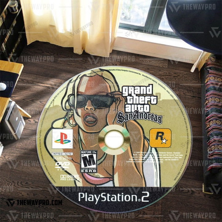 Game Gta Ps2 Disc Custom Round Carpet S/ 23.5X23.5 Bl318211