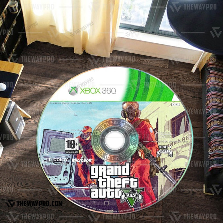 Game Gta 5 Disc 1 Custom Round Carpet S/ 23.5X23.5 Bo3108213