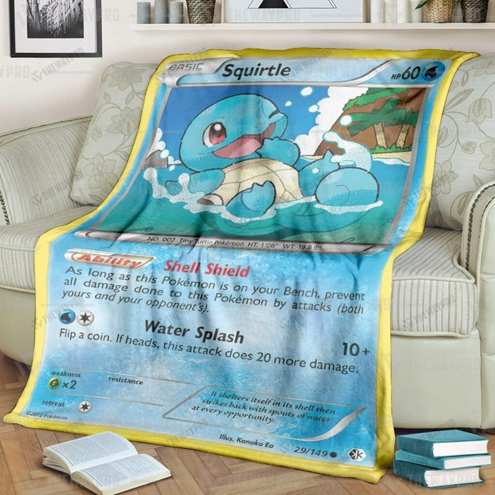 Anime Pkm Squirtle Custom Soft Blanket / S/(43X55)