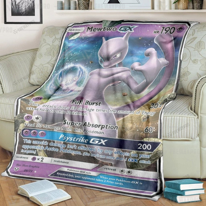 Anime Pkm Mewtwo-Gx Custom Soft Blanket / S/(43X55)