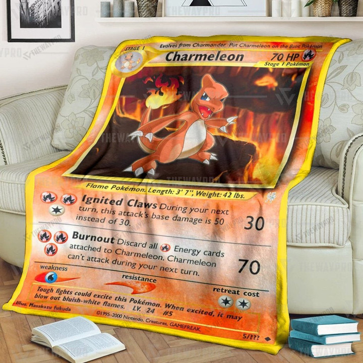 Anime Pkm Charmeleon Custom Soft Blanket / S/(43X55)