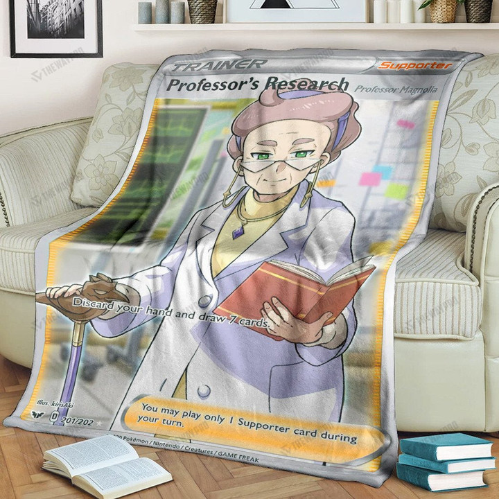 Anime Pkm Professors Research Trainer Custom Soft Blanket / S/(43X55)