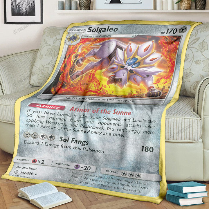 Anime Pkm Solgaleo Cosmic Eclipse Custom Soft Blanket