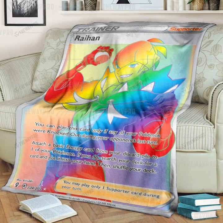 Anime Pkm Raihan Evolving Skies Colorful Custom Soft Blanket / S/(43X55)