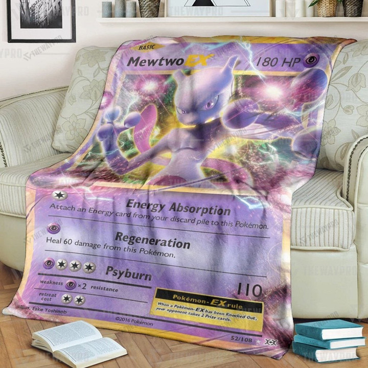 Anime Pkm Mewtwo-Ex Evolutions Custom Soft Blanket / S/(43X55)