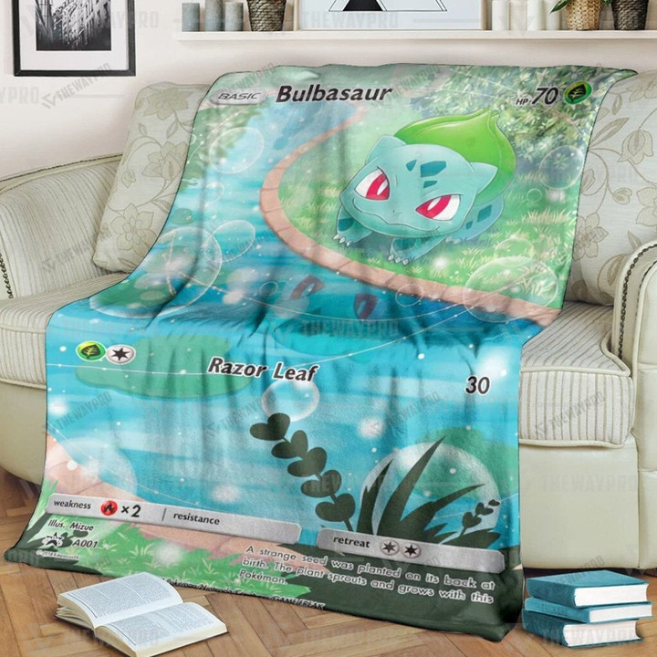 Anime Pkm Bulbasaur Custom Soft Blanket / S/(43X55)