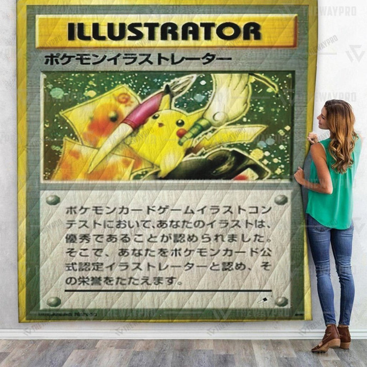 Anime Pkm Illustrator Japanese Verse Custom Quilt / 35.4 X 39.4