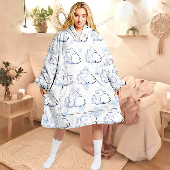 Anime Pkm Snom Custom Fleece Blanket Hoodie Adult / Free Size