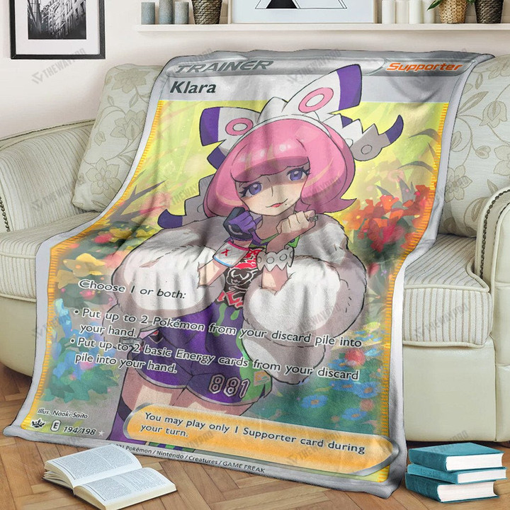 Anime Pkm Klara Trainer Custom Soft Blanket / S/(43X55)