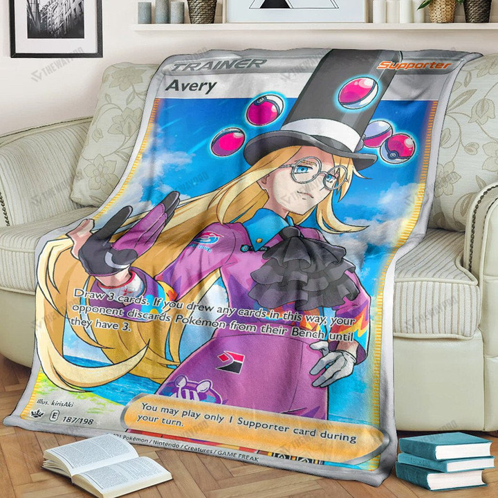 Anime Pkm Avery Trainer Custom Soft Blanket / S/(43X55)